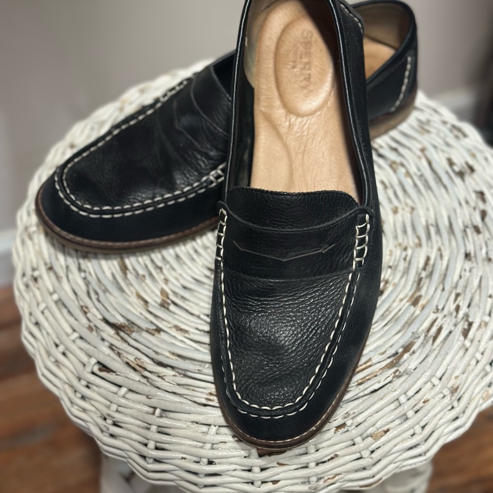 Sperry Black Leather Loafers